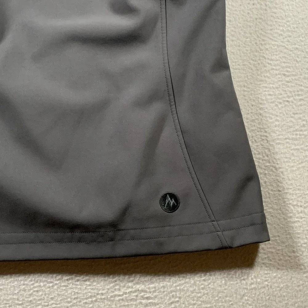 Marmot Women's Furlong Vest Full Zip Fur Lined Hooded Charcoal Gray Pockets M‎